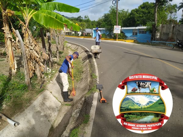 La brigada de la Junta Distrital Río Grande continua en su labor principal la limpieza y el embelleciendo de nuestro distrito rio grande.